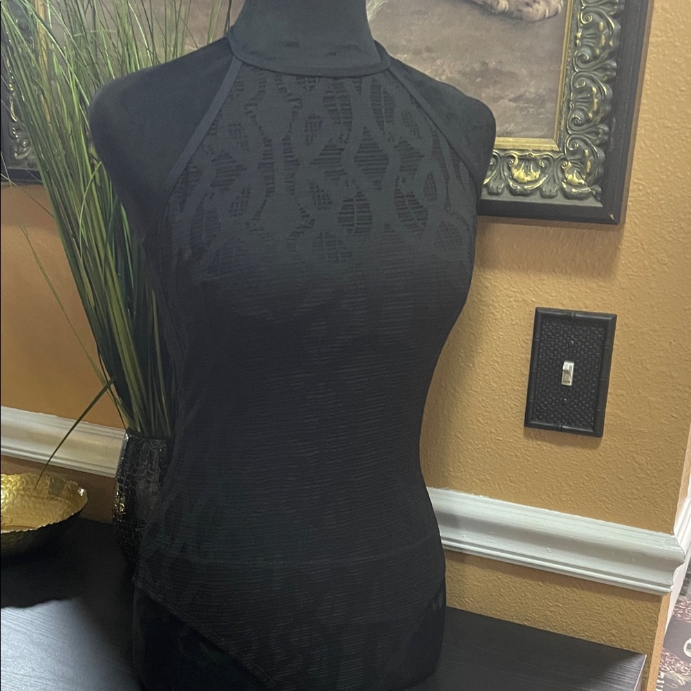 NWOT LA Blanca Black Halter Neck swimsuit